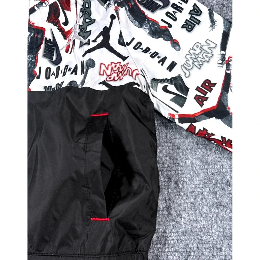 Jordan Jumpman Toddler 18 Month Windbreaker Jacket Black White Red NWT